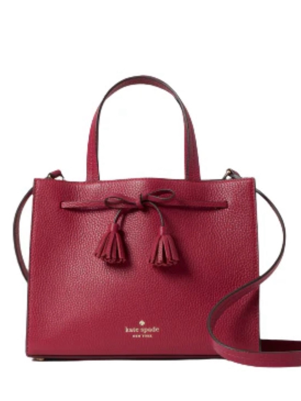 Kate Spade Hayes small date crossbody purse cranberry cocktail Leather